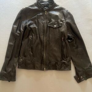 🔥 Butter Soft 🔥 Banana Republic Men's Black Leather Jacket - Small